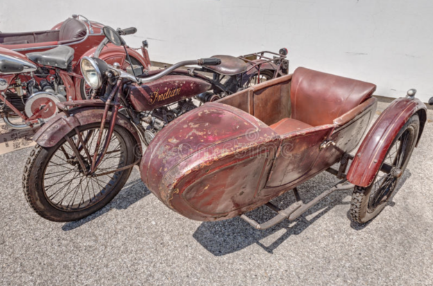 Foto på motorcykel från 1920-talet